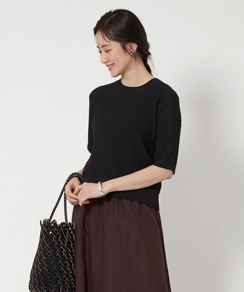 UNITED ARROWS ニット セーター メッシュ ハーフスリーブ
