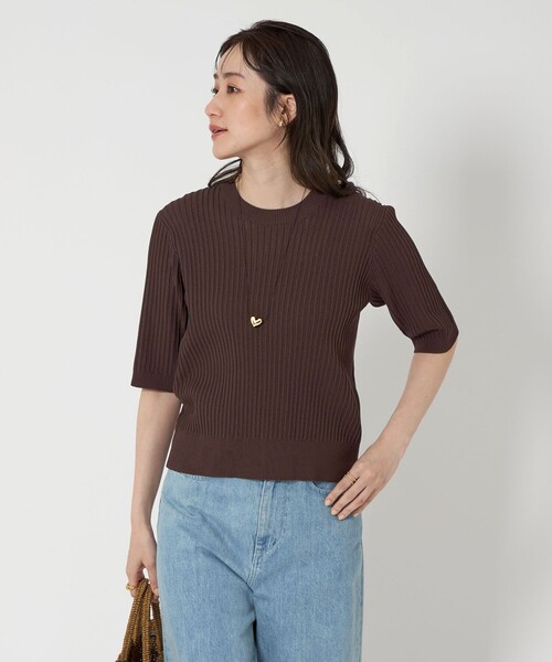 UNITED ARROWS ニット セーター メッシュ ハーフスリーブ
