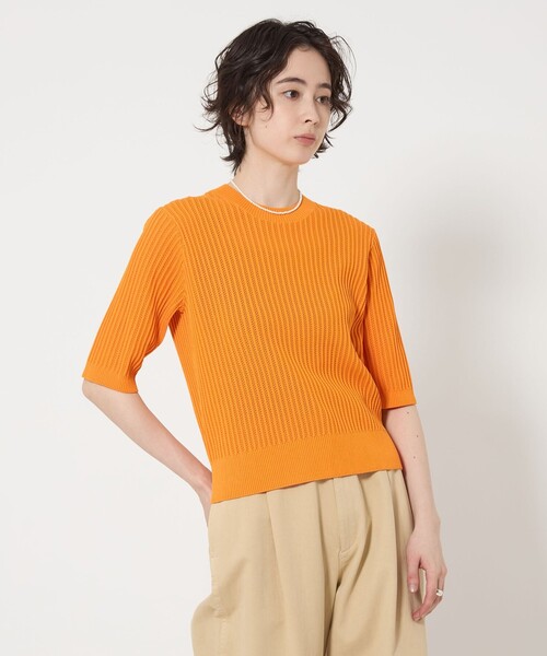 UNITED ARROWS ニット セーター メッシュ ハーフスリーブ