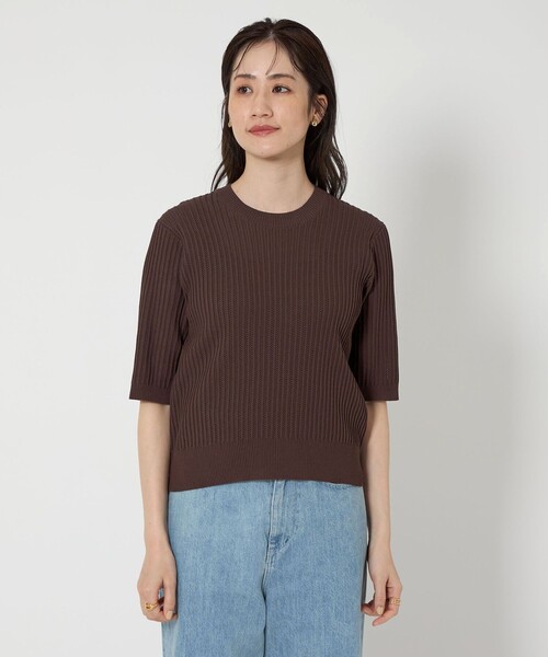 ユナイテッドアローズ　ハーフスリーブニット UNITED ARROWS ニット セーター メッシュ ハーフスリーブ