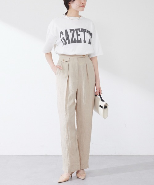【Whim Gazette】GAZETTEロゴ入りホワイトTシャツ フロントロゴTシャツ | Whim Gazette(ウィム ガゼット