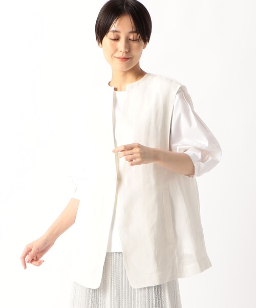 ベスト ジレ 紙ビエラ 背中ふんわりジレ レディース