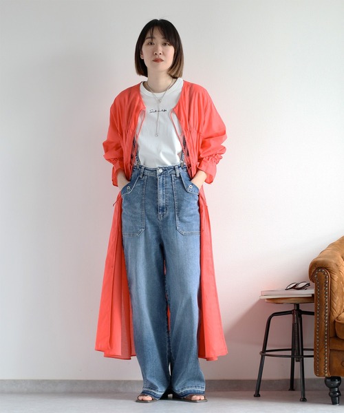 HELLO LUPO サスペンダー付きデニムパンツ cepo（セポ） ワイドパンツ ジーンズ デニム デニムパンツ 「接触冷感