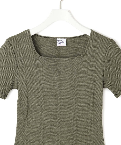 tシャツ 「Miller for ADAM ET ROPE'」別注 ベロアスクエアTee レディース ADAM ET ROPÉ FEMME(アダム エ ロペ ファム) / 【Miller for
