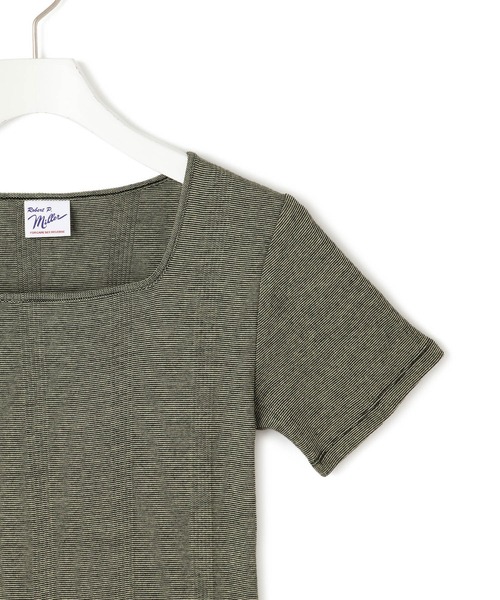 tシャツ 「Miller for ADAM ET ROPE'」別注 ベロアスクエアTee レディース Robert P. Miller tシャツ 「Miller for ADAM ET ROPE'」別注