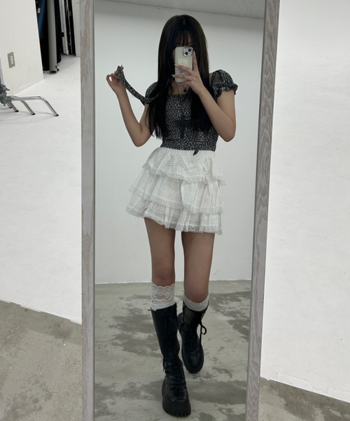 超美品！　8歳女の子　トムブラウンスカート KOM A'GEM/9 × .kom 「.KOM/ドットケーオーエム」レオパード