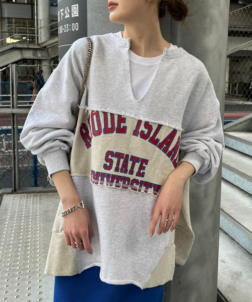 「etsinta」 スウェットカットソー ONE SIZE ライトグレー レディース