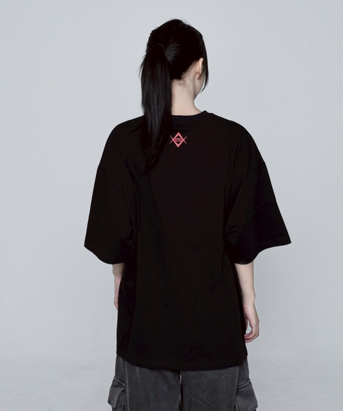 tシャツ 「REFLEM/レフレム」チェーン付きトライバルTシャツ/ハーフスリーブカットソー レディース メンズ REFLEM tシャツ 「REFLEM/レフレム」チェーン付きトライバルT