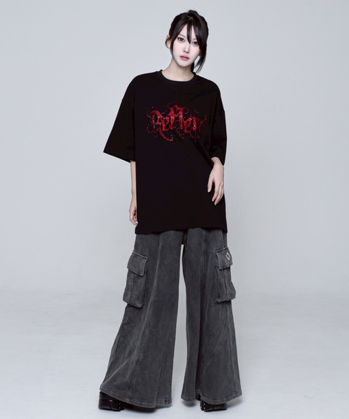 REFLEM tシャツ 「REFLEM/レフレム」ロゴラインストーンTシャツ