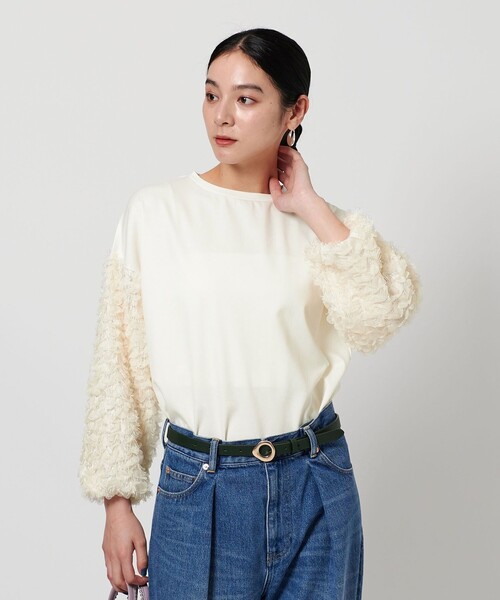 tシャツ 「WEB限定」フリンジスリーブ プルオーバー -ウォッシャブル- レディース