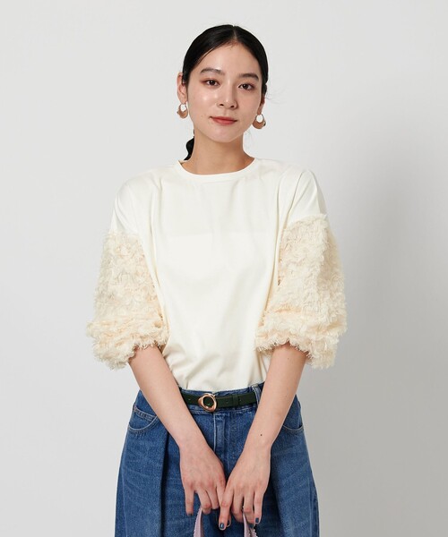 tシャツ 「WEB限定」フリンジスリーブ プルオーバー -ウォッシャブル- レディース