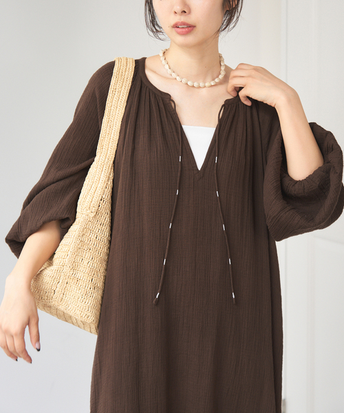 SARA MALLIKA/サラマリカ】COTTON LUREX BORDER PT LONG
