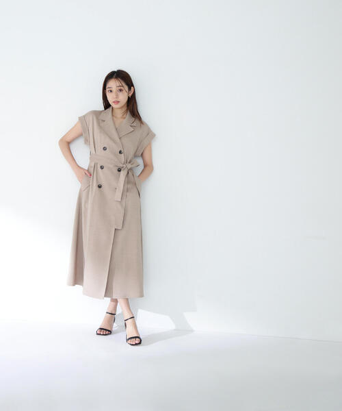 NATURAL BEAUTY BASIC ワンピース ベルテッドトレンチワンピース