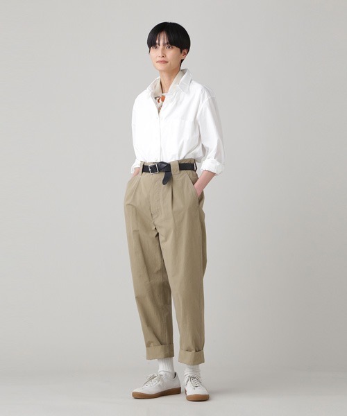 MHL ワイドチノパンツ MHL. 「MHL.」 チノパンツ 3 ブラック レディース : ZOZOTOWN