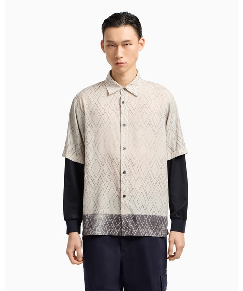 旧作お買い得セール！ EMPORIO ARMANI エンポリオアルマーニ カジュアルシャツ メンズ 3R1CQ7 1NWDZ ネイビー EMPORIO ARMANI シャツ 「エンポリオ アルマーニ」ASV ツーピース風