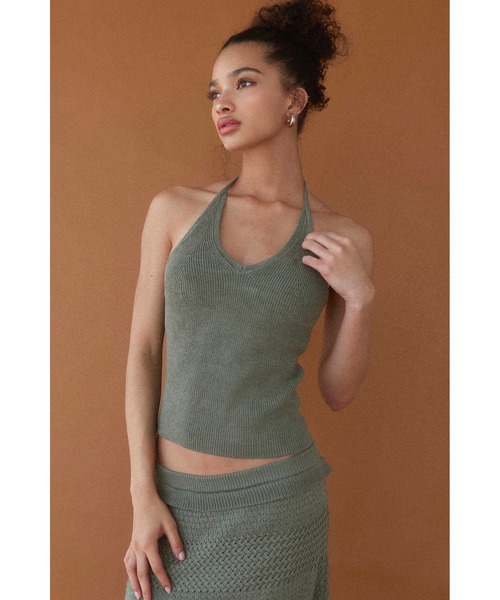 キャミソール Halter Neck Knit Top /ホルダーネックニットキャミ