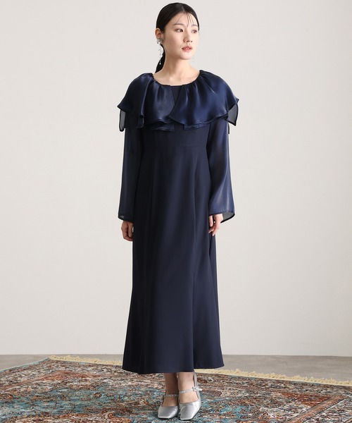 atlo（アトロ） ドレス ミモレ丈＆袖ありフォーマルスリットスリーブ
