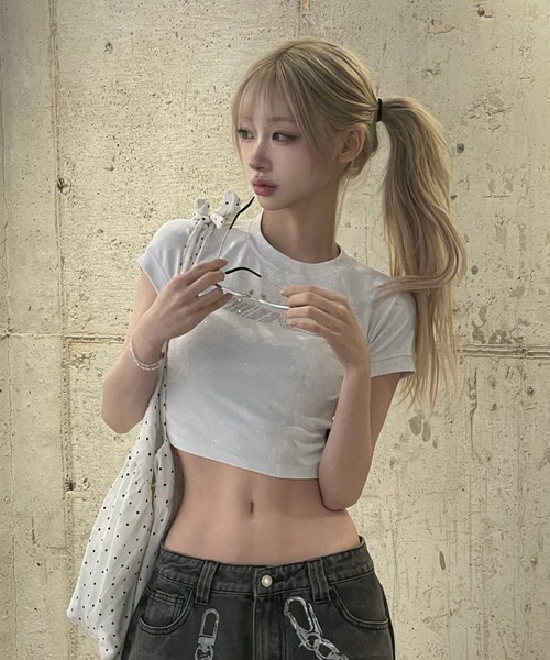 KsG tシャツ kirakira cropped logo tops レディース メンズ