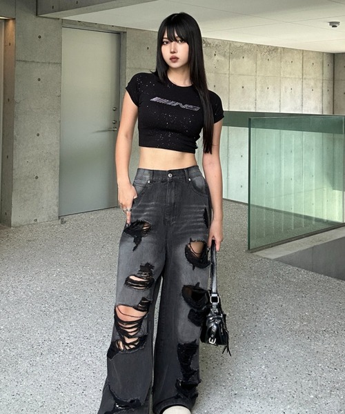 KsG tシャツ kirakira cropped logo tops レディース メンズ