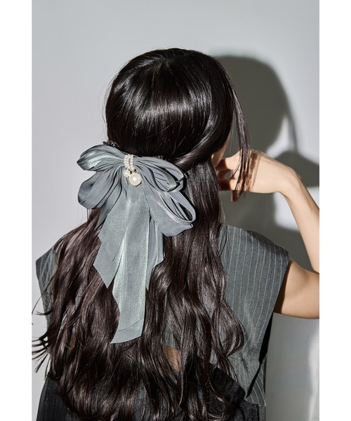 niana（ニアナ） ヘアクリップ パールサテンビッグリボンバレッタ