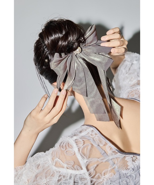 niana（ニアナ） ヘアクリップ パールサテンビッグリボンバレッタ