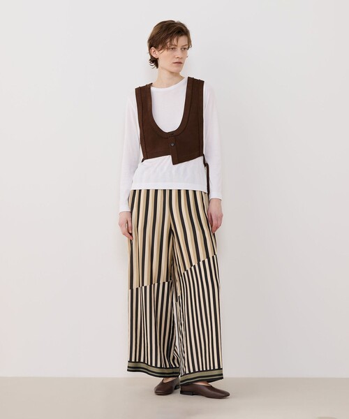 GALERIE VIE（ギャルリー ヴィー） パンツ シルクハブタエストライプ