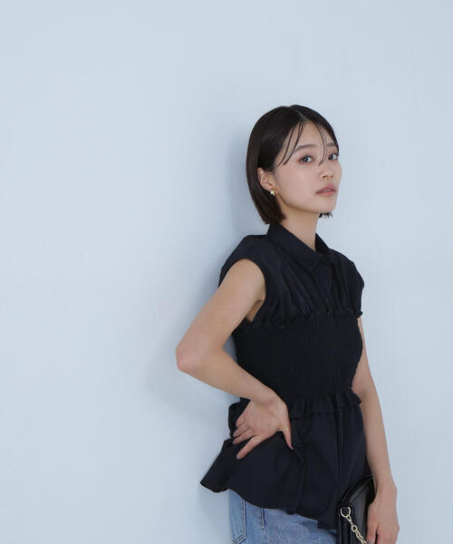 「NATURAL BEAUTY BASIC」 ノースリーブチュニック SMALL ラベンダー レディース_画像9
