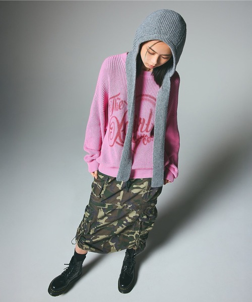 ▼KAPITAL　キャピタル ウールハンドニット カチーノマスク バラクラバ X-girl（エックスガール） ニット帽 ニットキャップ STRAPPED KNIT