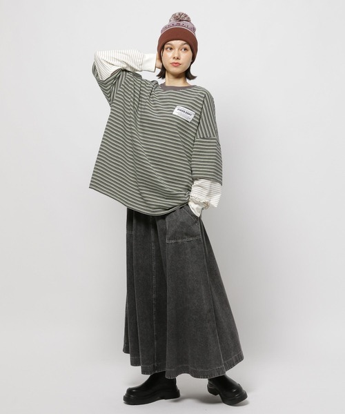 ト*ー様 ◆完売◆ニコアンド　新品フィッシュエディレイヤードTシャツ　チャコール FISHS EDDY（フィッシュエディ） tシャツ 「Fishs Eddy(フィッシュ