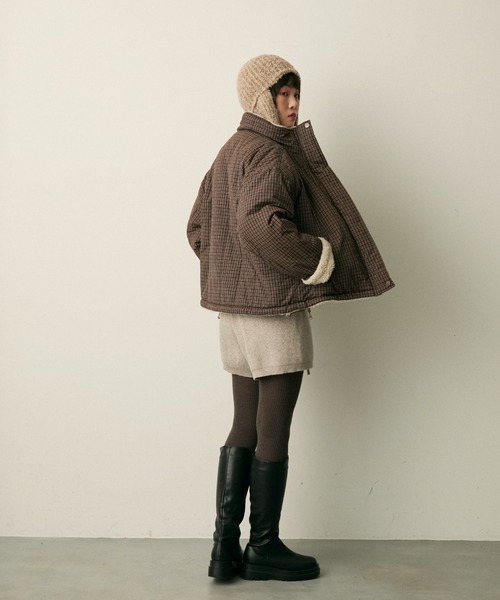 full/fill. ダウンコート ダウンジャケット reversible check boa puff