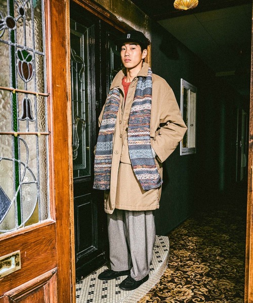 niko and…（ニコアンド） パンツ ヘリンボーンワイドパンツ メンズ