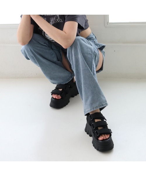 「DEMETER」 フラットサンダル M ブラック レディース_画像3