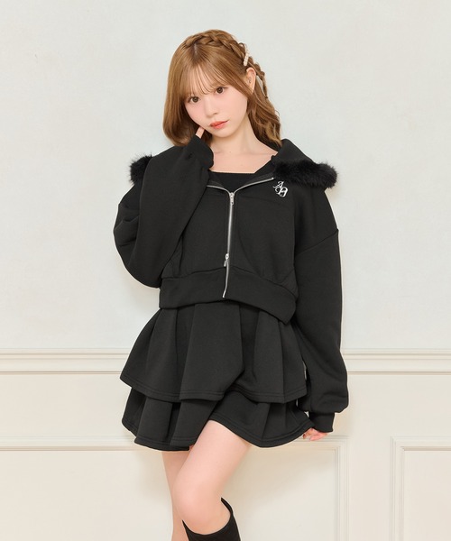 3点セット上下+タウンファーレッグウォーマー スウェットスカート3サイズ1度着用 apres jour（アプレジュール） セットアップ 「上下SETアイテム