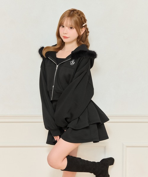 apres jour セットアップ 「上下SETアイテム」ファー付きスウェット