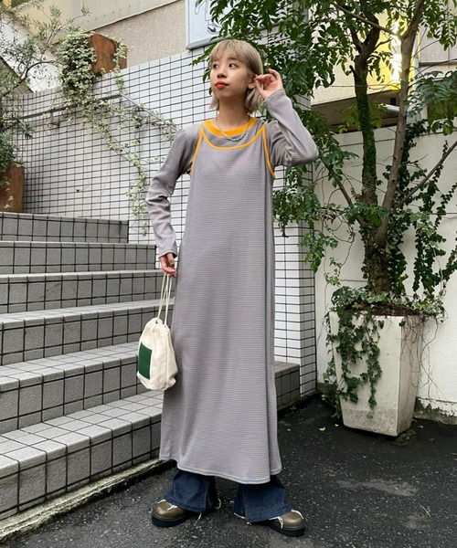 「HELLO.SANFRANCISCO」 キャミソールワンピース FREE グリーン レディース_画像3