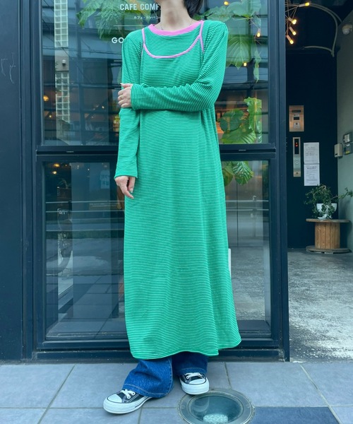 「HELLO.SANFRANCISCO」 キャミソールワンピース FREE グリーン レディース_画像9