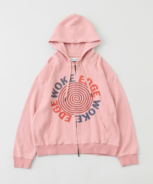 WOKE EDGE（ウォークエッジ） パーカー Washed Thermal Zip Hoodie