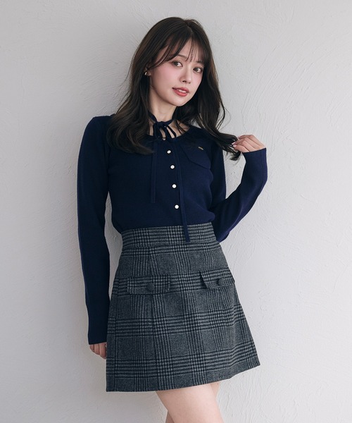 fupel カーディガン choker waist shape knitcardigan / チョーカー