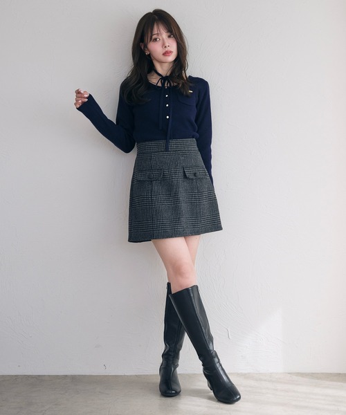 fupel カーディガン choker waist shape knitcardigan / チョーカー