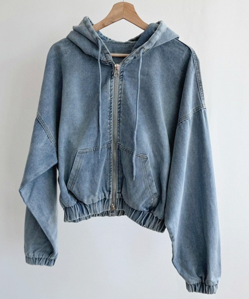 SEU デニムジャケット gジャン ダブルジップデニムパーカーブルゾン