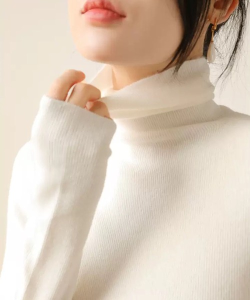 VIBGYOR ニット セーター 「EIZZ/アイズ」ハイゲージ タートルネック