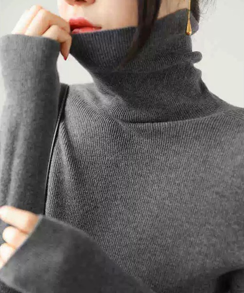 VIBGYOR ニット セーター 「EIZZ/アイズ」ハイゲージ タートルネック