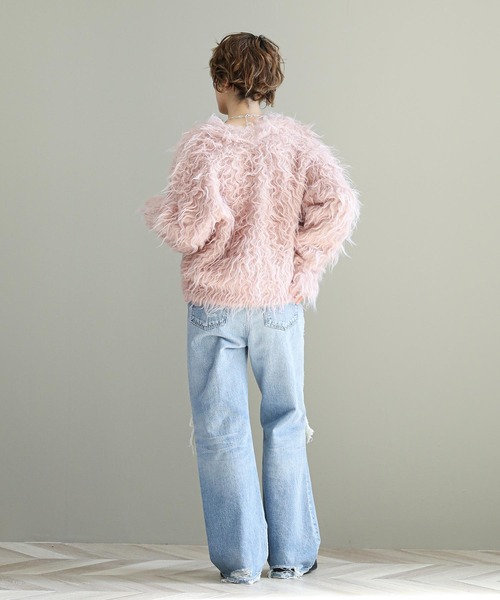 The rejoice カーディガン 2wayシャギーカーデ レディース