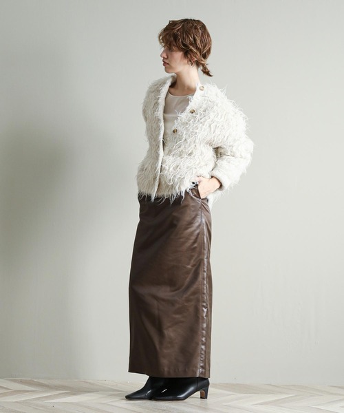 The rejoice カーディガン 2wayシャギーカーデ レディース