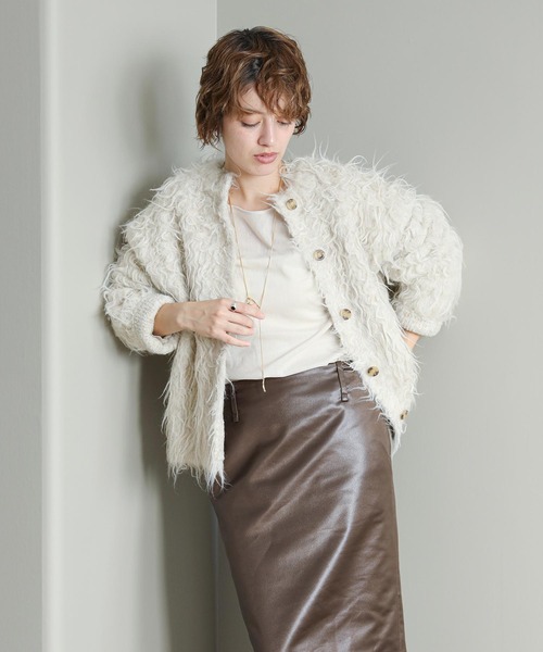 The rejoice カーディガン 2wayシャギーカーデ レディース