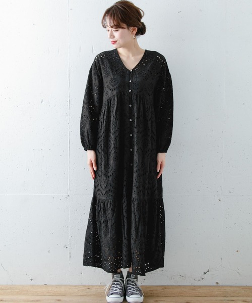 「URBAN RESEARCH Sonny Label」 長袖ワンピース FREE ネイビー レディース_画像4