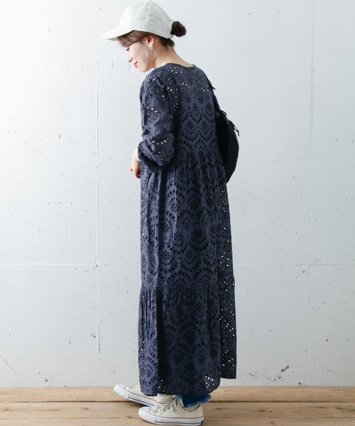「URBAN RESEARCH Sonny Label」 長袖ワンピース FREE ネイビー レディース_画像7