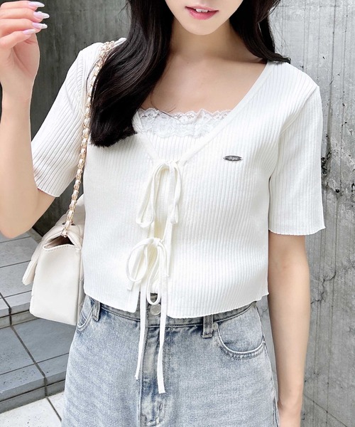 「INGNI」 ニットアンサンブル M ネイビー レディース_画像2