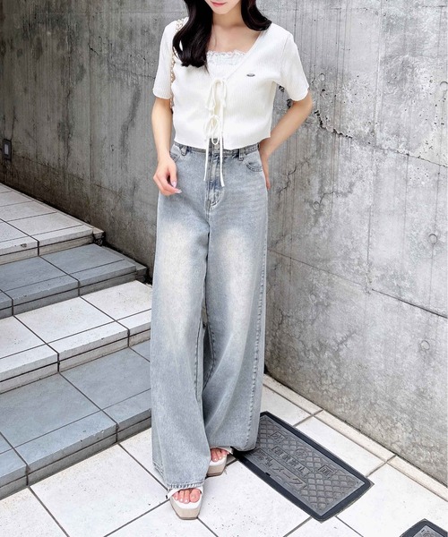 「INGNI」 ニットアンサンブル M ネイビー レディース_画像6