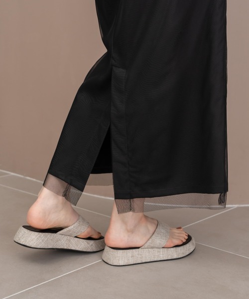 「hinari」 タイトスカート FREE チャコールグレー レディース_画像5